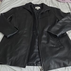 Worthington Black Lambskin Jacket Label Detail